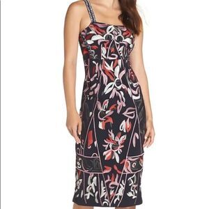 NEW Foxiedox Takeo Column Dress - Takeo Multi Sheath Sleeveless Embroidered sz 6